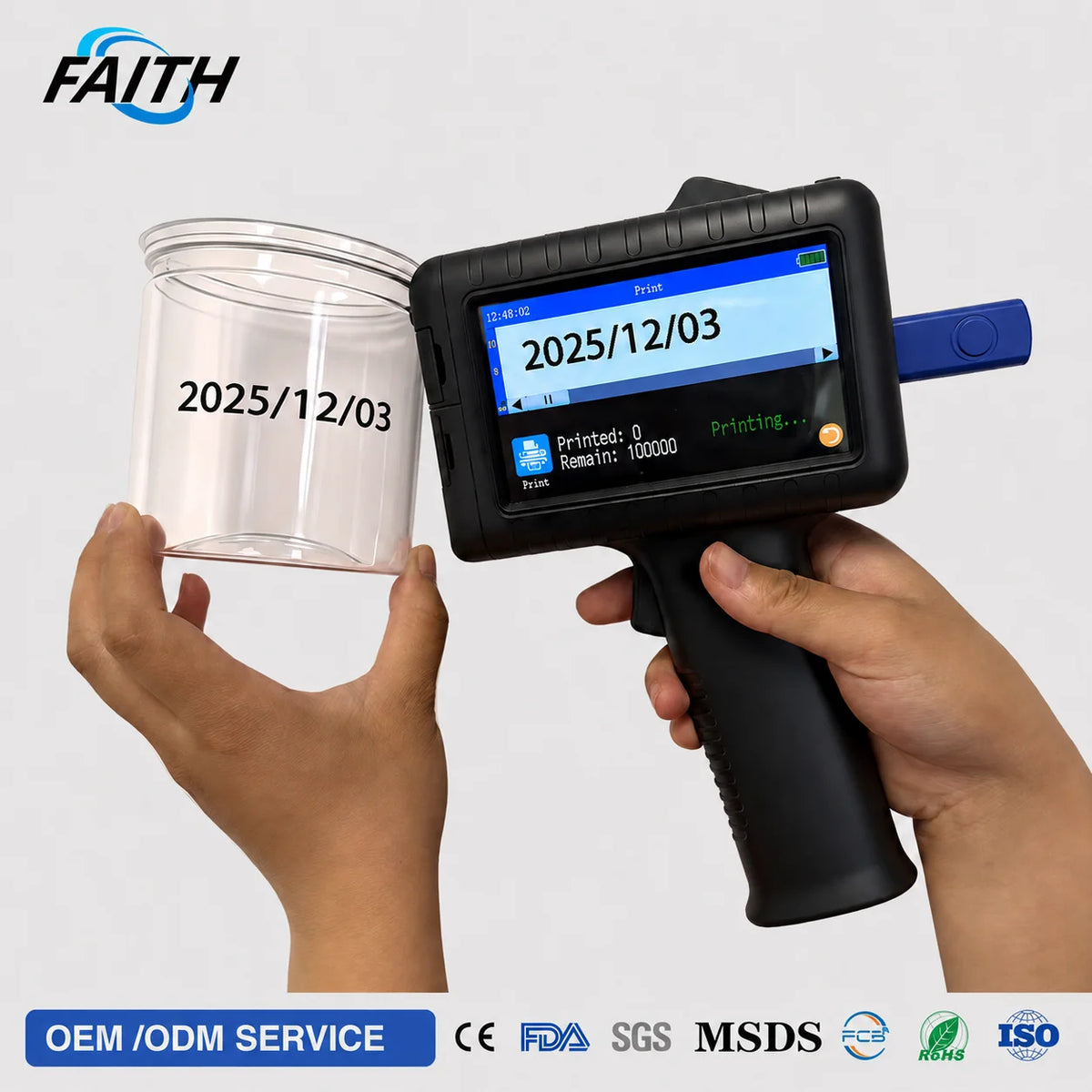 Manual Portable Expiry Date Printing Handheld Intelligent Inkjet Printer MegaBDM