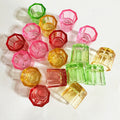 Pink Crystal Nail Cup Brow Tint Colorful Tattoo Ink Cup Glass Holder Dish Eyebrow Eyelash Reusable for Lash Tinting Cup