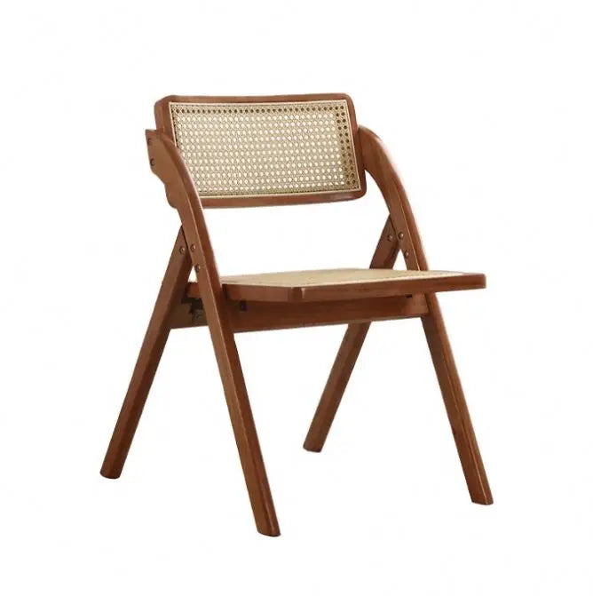Modern Design Foldable Solid Wood Rattan Dining Room Chairs High Quality Home Office School Wedding Cafe Kitchen Hotel Banquet