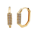 Custom 1000S Real Gold 14K Diamond Hoop Earrings Fine Jewelry for Women