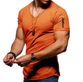 Men's T-shirt Fashion New Hot Men's Shirts V-neck Solid Color Big Size Sport Gym Tops Size 5XL