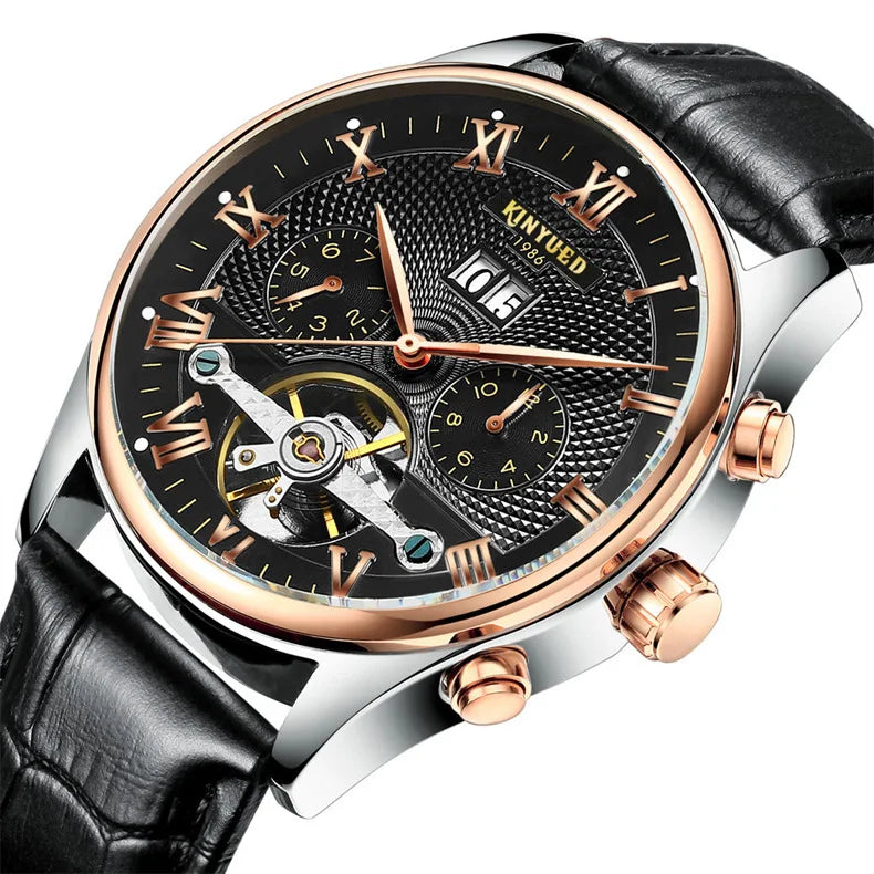 KINYUED J012 Luxury Men Watch Automatic Mechanical Male Wrist Watch Calendar Week Display Waterproof Classic Reloj Hombre