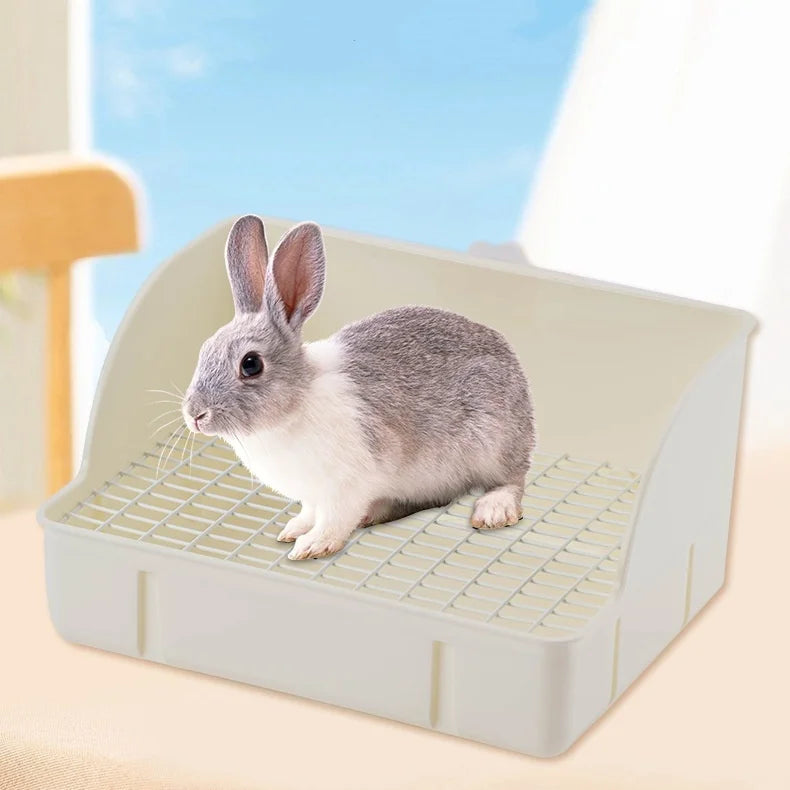 Hot Sale Plastic Rabbit Litter Box Toilet Drawer Corner Sustainable 20L Capacity Pet Pan for Small Animals