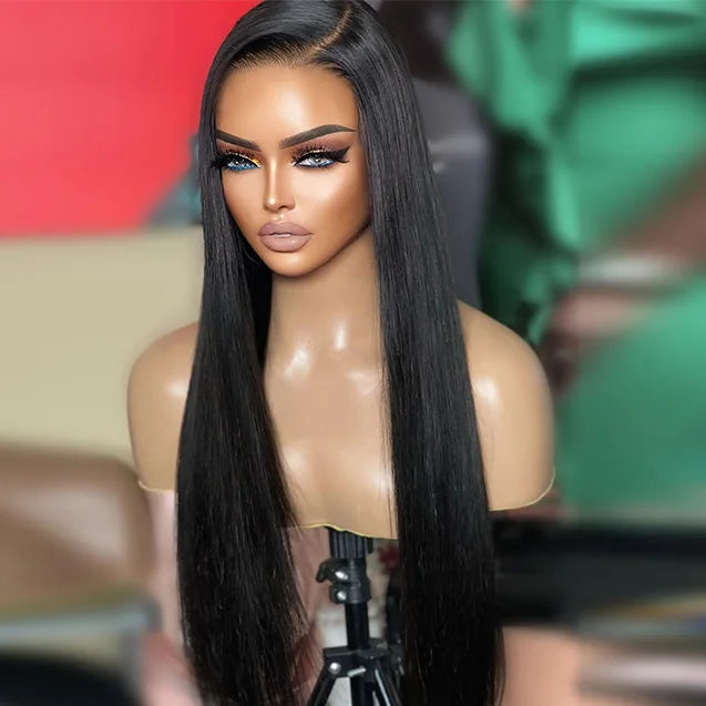 Wholesale Partingmax Glueless HD Lace Front Indian Remy Human Hair Wigs Pre-Cut 7X5 Straight Platinum Blonde Women for Lace