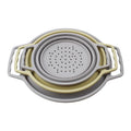 Factory Price BPA-free Vegetable Washing Silicone Collapsible Colander Strainer Basket Set With Handles Kitchen Accessories