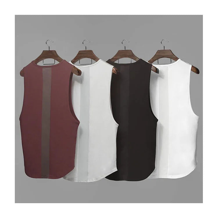 Sleeveless Sportswear Singlet Plus Size Workout Fitness Gym Tank Top Man Solid Sport Vest