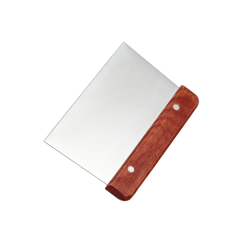 XR Hot Sale Pastry and Baking Tools Free Sample Wooden Handle Metal Dough Scraper Pizza Dough Cutter Chopper
