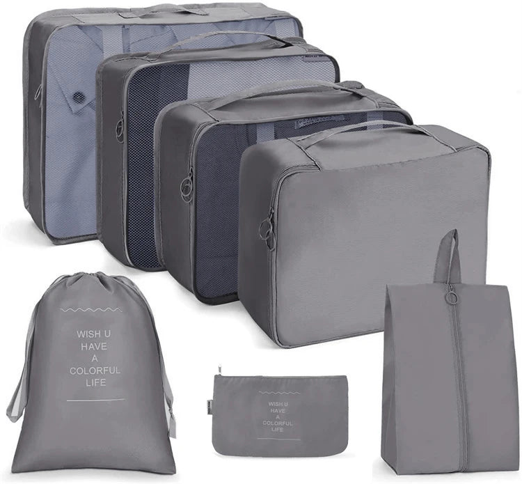 Fashion 7 in 1 Travel Organizer Bag Set Lightweight Travel Luggage Organizer Bags 7 Pcs Packing Cubes Travel Bag Set