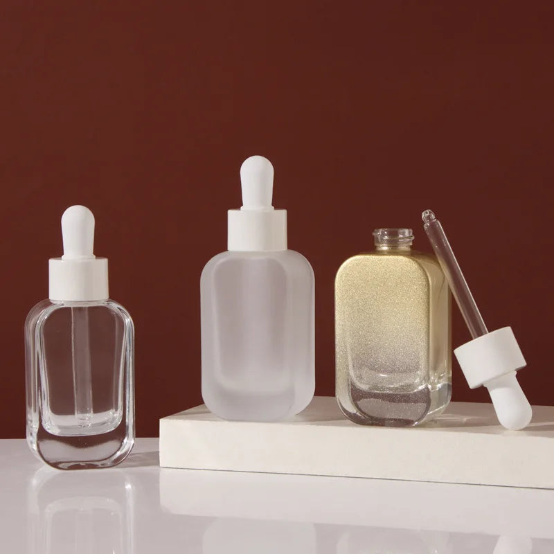 30ml New Style High End Transparent Frosted Essential Oil Glass Dropper Empty Bottles Cosmetics Fragrance Containers Packaging
