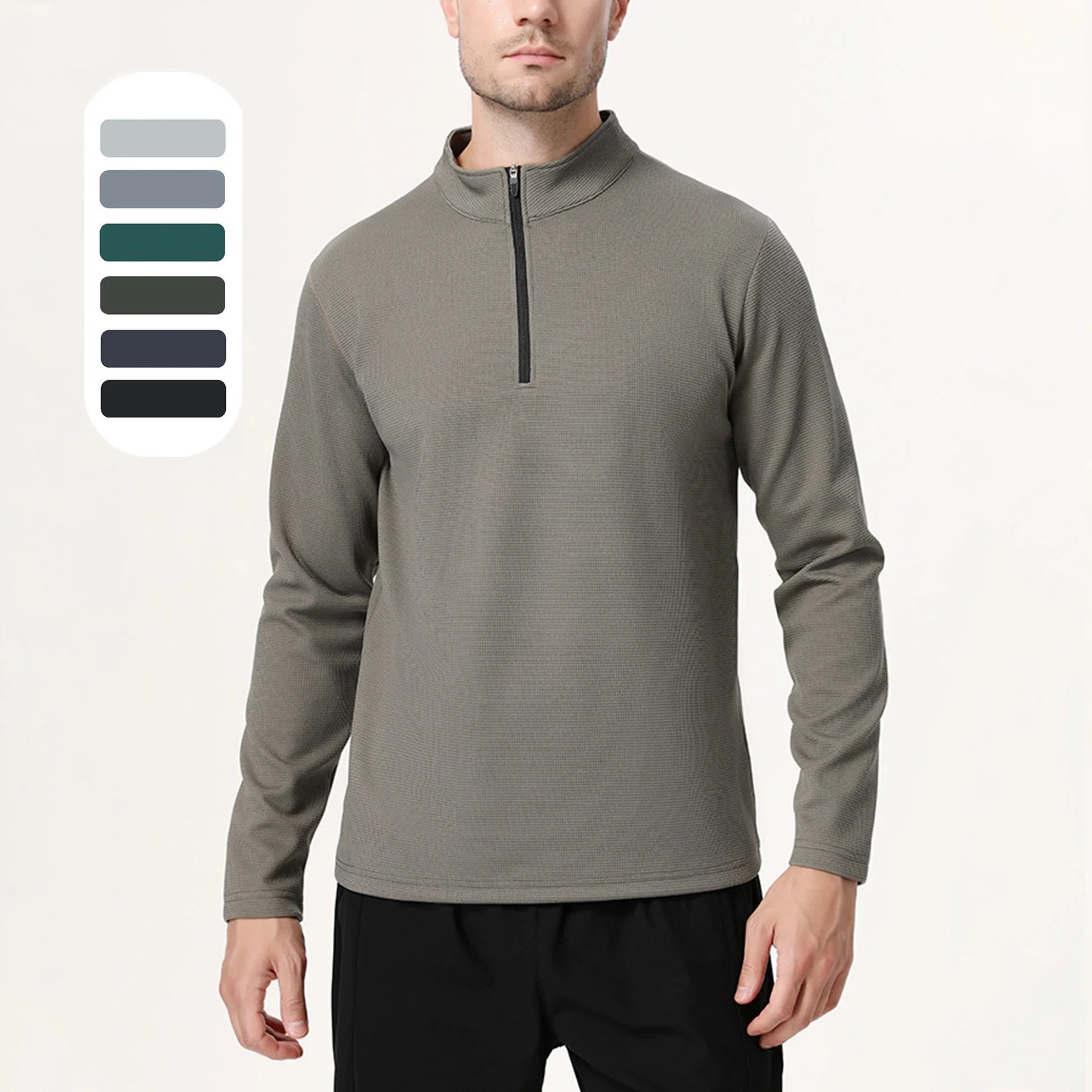 1/4 Zipper Train Dry Fitness Athletic Sportswear Custom Logo Men Gym Wear T Shirt Sublimation Sports Half Zip Hoodies Sweatshirt