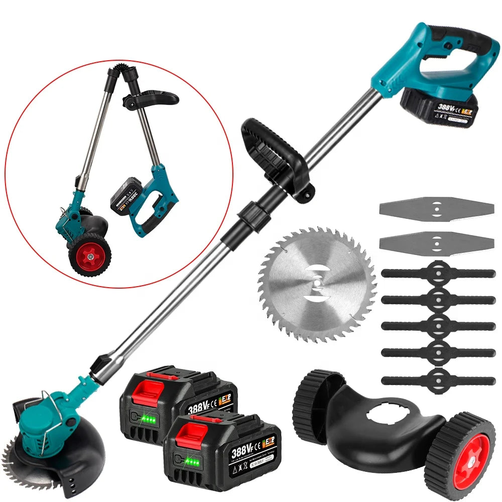 Cordless Electric Lawn Mower Length Adjustable Handheld Rechargeable Garden Pruning Tools 1500W 6 Inch for 18V Battery MegaBDM