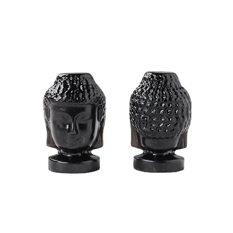 2026 Home use Handwork natual crystal carving obsidian carving obsidian buddha head for home fengshui