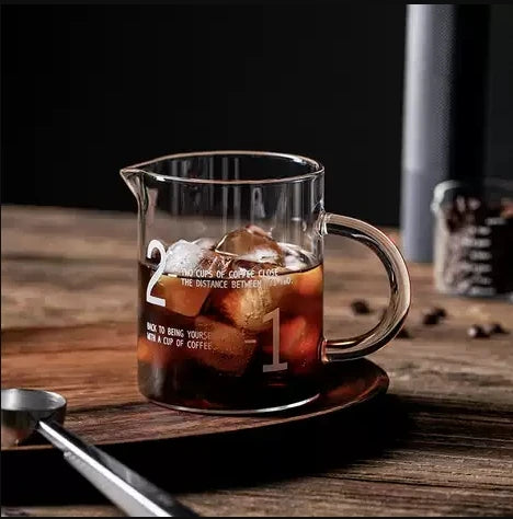2024 New Caffeine Beaker Mug 400ml with Handle Borosilicate Glass Cup Scale Customized Home Kitchen Glass Cup