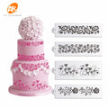 AK 4pcs/set Flower Custom Royal Icing Stencil Food Grade Laser Cut Plastic Painting Stencil Template Lace Cake Stencils ST-862