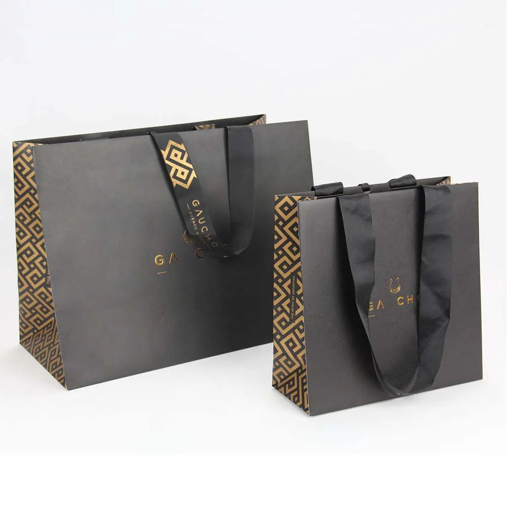 Customize Reusable Black Shopping Bag With Your Own Logo