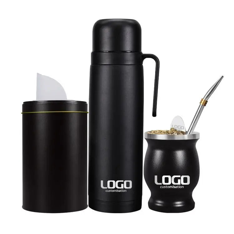 Custom 8oz Mate Cup BPA-Free 18/8 Stainless Steel 1L Water Bottle South America Gift Vacuum Insulated Yerba Mate Cup Tea Set