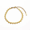 HOVANCI Hip Hop Heart Chain Anklets Fashion  Gold Plated Stainless Steel Anklet