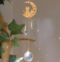 Golden Moon Mushroom Cat Sun Catcher Window Decoration Home Decorations Garden Crafts Wall Decor Sun Catcher