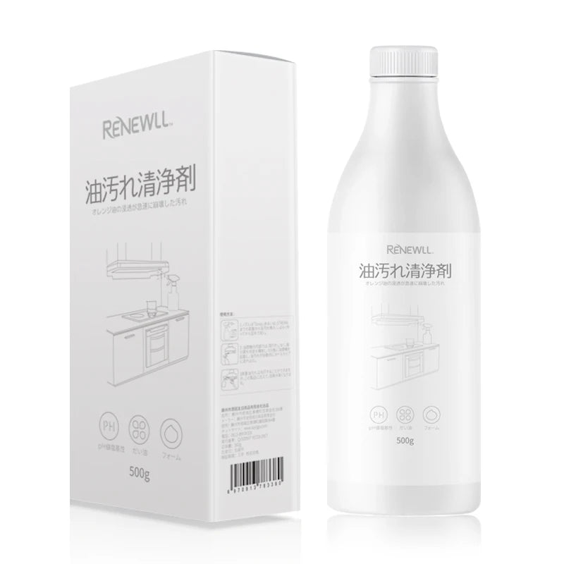 RENEWLL 500g Heavy Oil Stain Remover Grease Bubble Liquid Kitchen Cleaner Spray