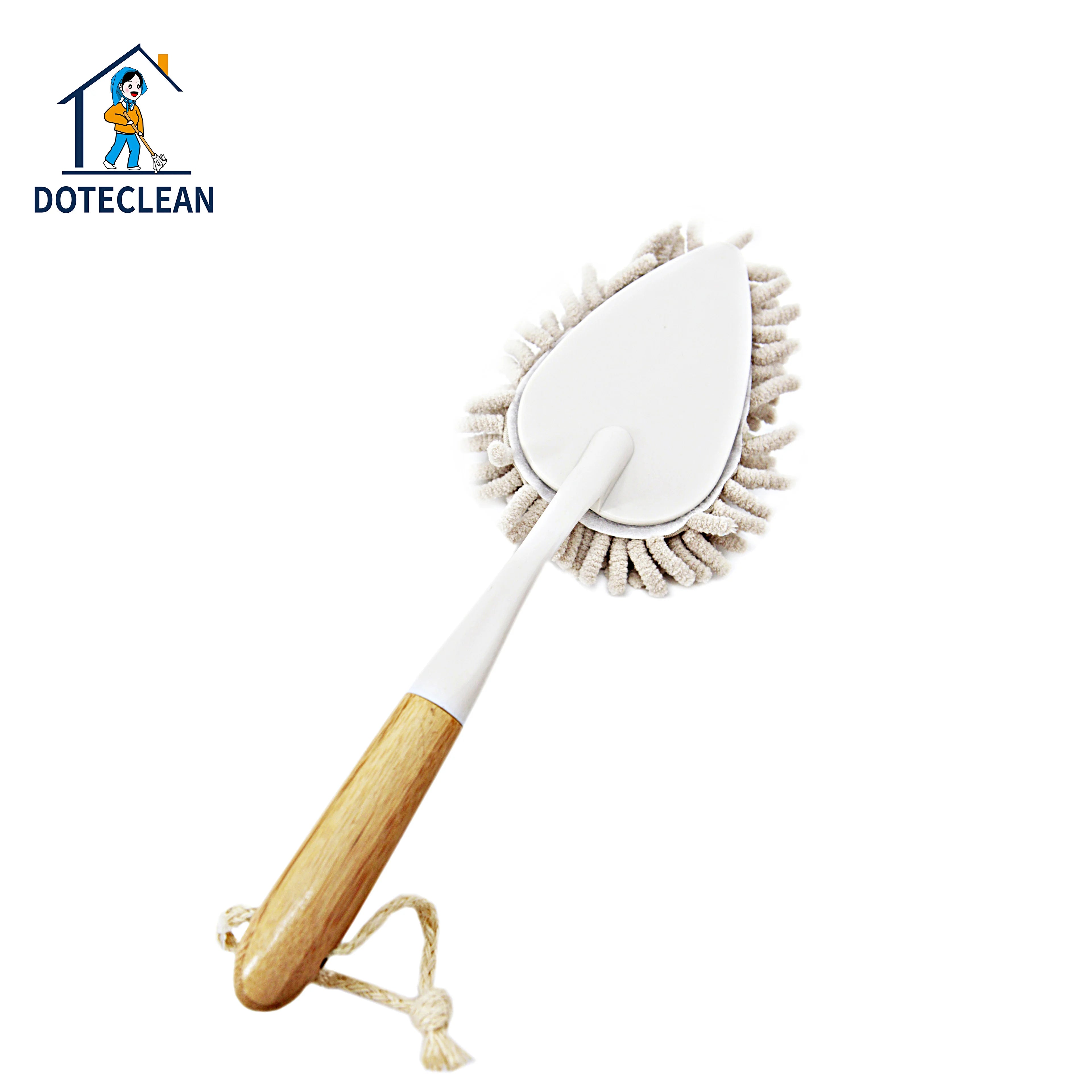 2025 New Microfiber Car Brush Set Comfortable Long Bamboo Handle Washable Dusting Cleaning Tools Hand Design Style
