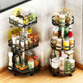 Revolving 360 Degree Rotating Spice Rack All Types Kitchen & Tabletop Organizer Storage White Metal Item Storage Rack