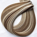 2025 Haiyi Balayage Black Mix Bleach Blonde Genius Weft Human Hair 18 Inch 20g Weft Hair Extensions for Women