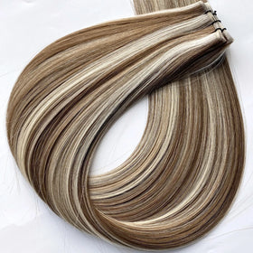 2026 for Chinese Remy Balayage Black Mix Bleach Blonde Genius Double Weft Human Hair 18 Inch 20g Hair Extensions for Women