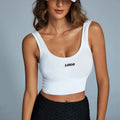 F230738 Custom OEM Cropped Women's Solid T-Shirt Tank Top Streetwear Stretch Sleeveless Running Vest Casual Tank Top Women