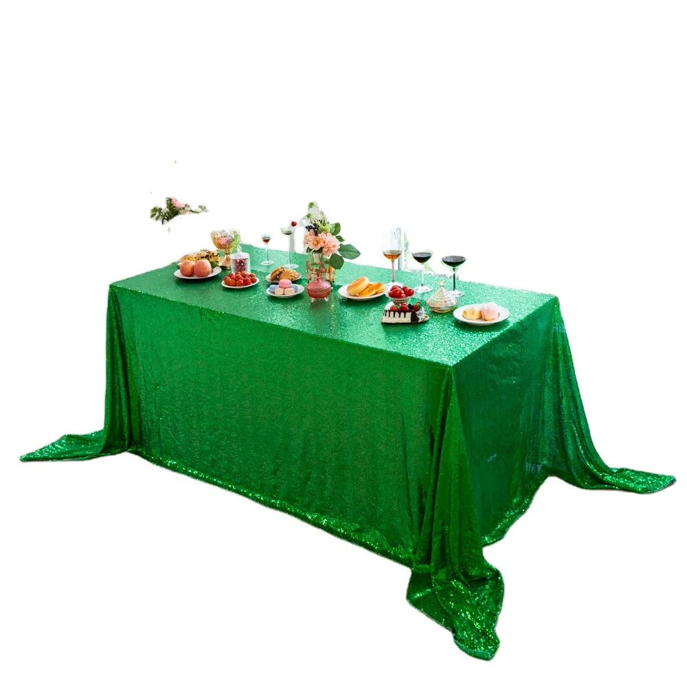 Toalha De Mesa De Lantejoulas Sequin Tablecloth Rectangular Reflect Lights Bling Sparkly Table Linen for Wedding Party