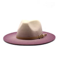 Vintage Wide Brim Fedora Hat for Men Women Winter Wool Felt Hat Ribbon Decoration Belt Buckle Plain Style for Casual Party Scene