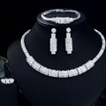 4pcs Shiny Arab Arabic Cubic Zirconia Round Necklace Bridal Jewelry Set Wedding Party Wear Luxury Dress Accessories for Women