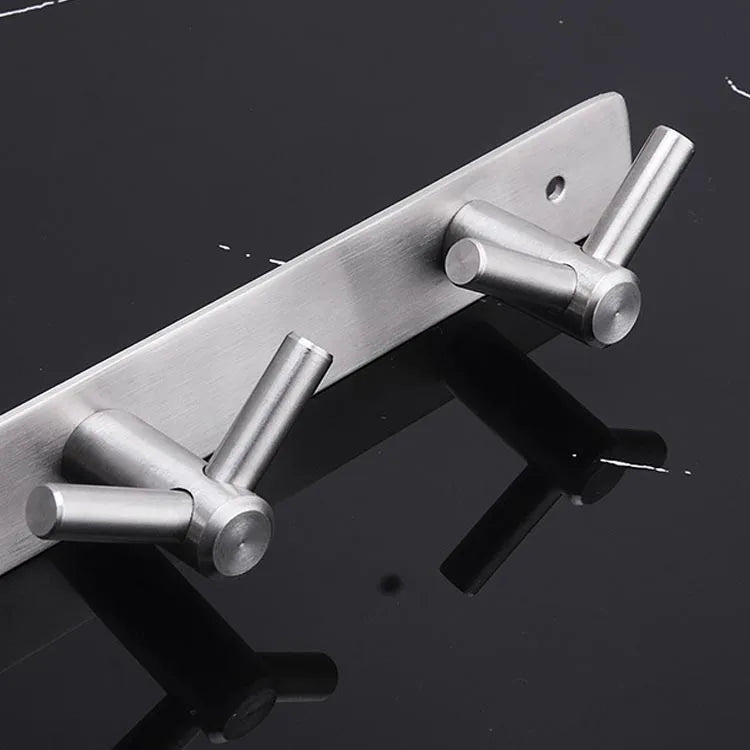 Stainless Steel Wall Mount V-Shaped Clothes Rack with Hooks Metal Hanger Holder for Bathroom for Clothing Store Boxed