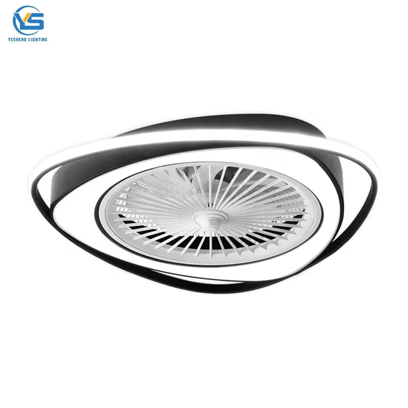 XD35 Ceiling Fan with 38W LED Light 3 Shades Hidden and Protected Interior Blades 3 Speeds Remote Control Memory and Timer 58cm