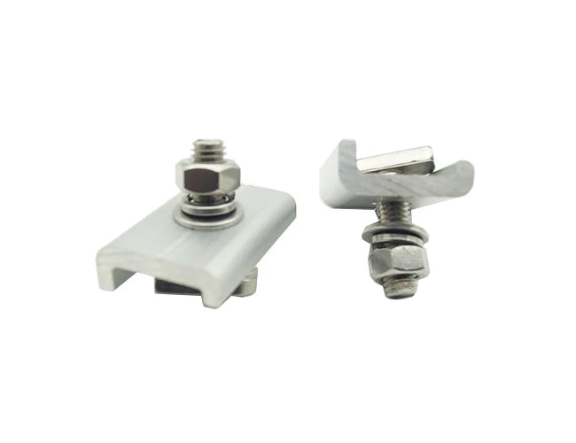 ISO9001 Certified AL6005-T5 Aluminum Solar Fixing Clamps | PV Mounting Brackets for Rails | 12-Year Warranty