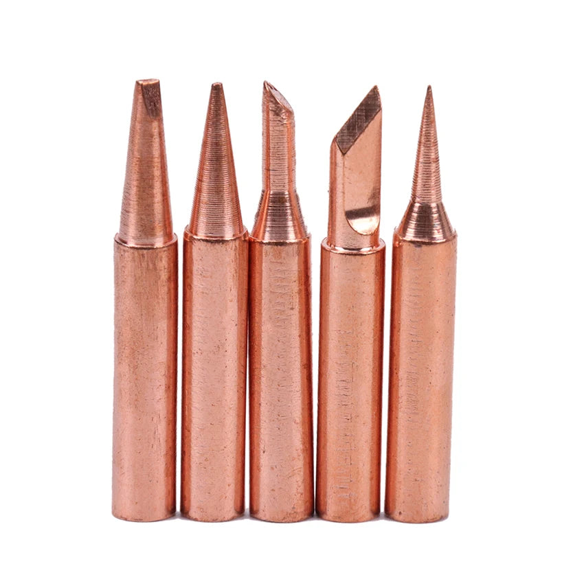 5pcs I+B+K+2.4D+3C Soldering Iron Pure Copper 900M Soldering Iron Head Set Inside Hot Bare Copper Electric Soldering Iron Tip