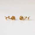 LOZRUNVE 18kt Gold Plain Silver Flower Lover Rose Stud Earring