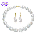 FEIRUN Nice Design High Quality Custom Fine Jewelry 15*20mm Real Pearl Jewelry Sets