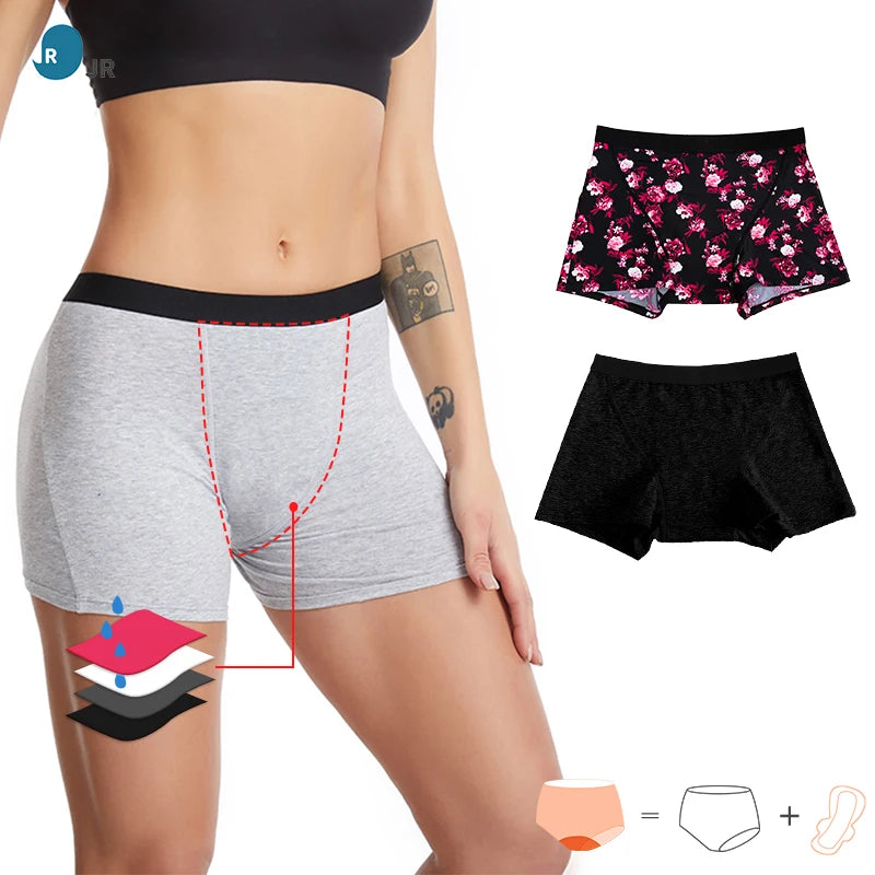 Four 4 Layers Women Teens Absorbent Full Protection Menstrual Underwear Reusable Leak Proof Sanitary Period Panties