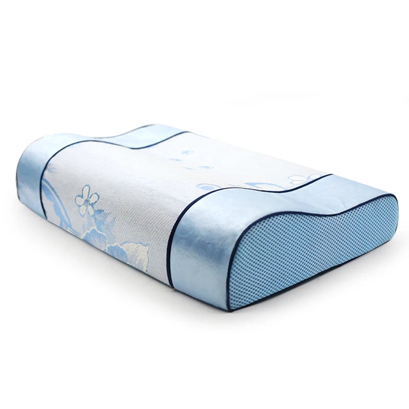 Hot Sale Chinese Style Ice Silk Pillowcase Ergonomic Adjustable Decorative Memory Foam Sleep Neck Pillow