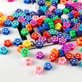 100CPS Random Mixed Flower Pattern Clay Beads for DIY Children's Toy Jewelry Making