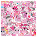 100Pcs Pink Girl Fresh VSCO  Decorative Stickers Label for Suitcase Laptop Bike Guitar Scrapbook Skateboard Waterproof Sticker