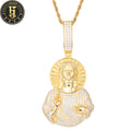 Wholesale Fashion Religious Hip Hop Jewelry Brass Micro Paved Zircon Diamond Iced Out Jesus Pendant for Men