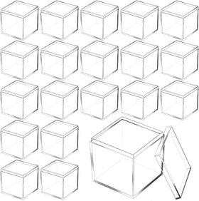 2.2 X 2.2 X 2.2 Inch Small Acrylic Square Cube Box With Lid Clear Plastic Display Rack for Candy Pill Tiny Jewelry Toys Gifts