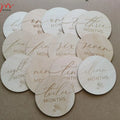 2025 new Baby Wooden Month Milestone Card for Baby Newborn Monthly Memorial Commemorative Photo Props Accessories