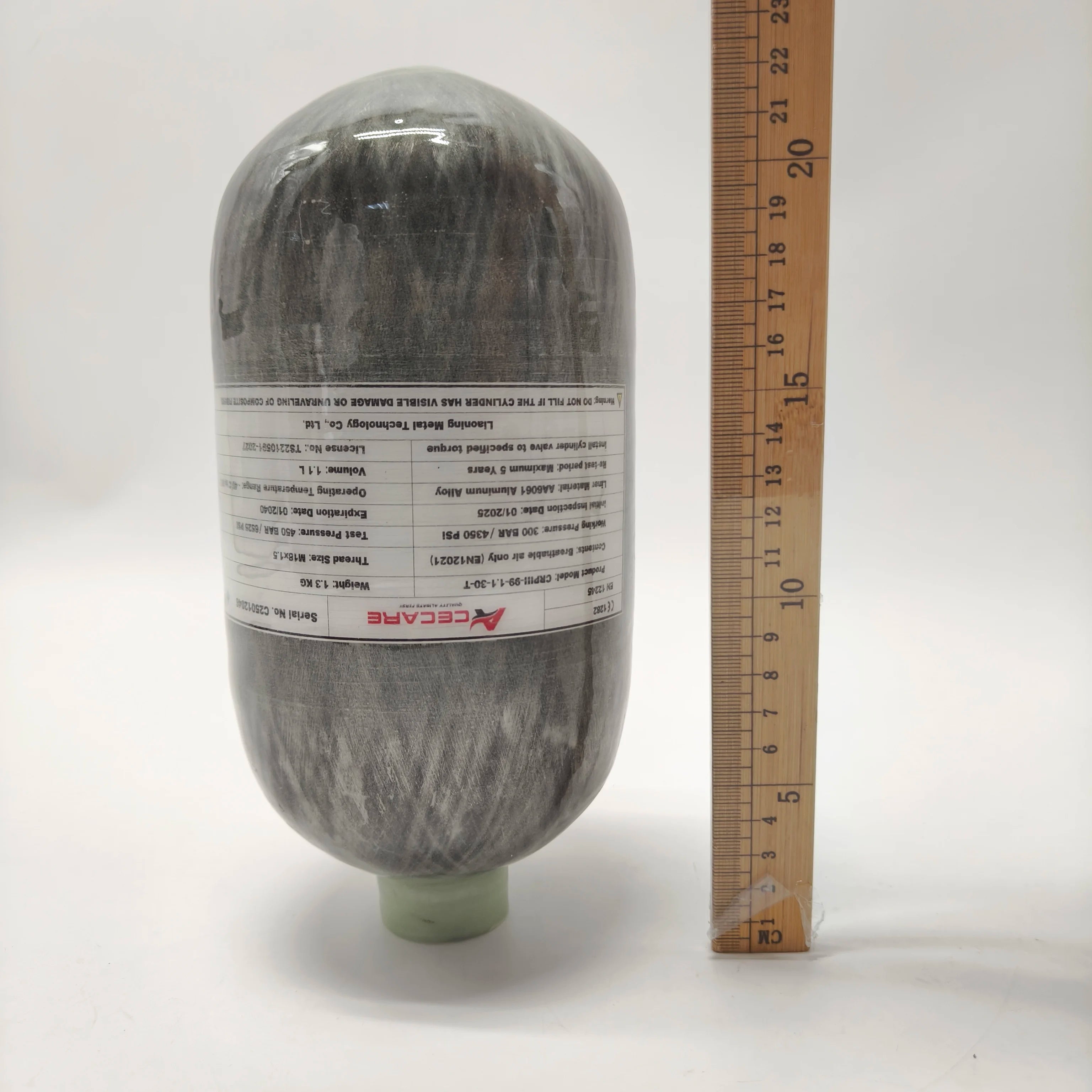 Acecare CE 1.1L Fat 4500psi Hpa Tank for Paintball Outdoor Game with the Thread of M18*1.5