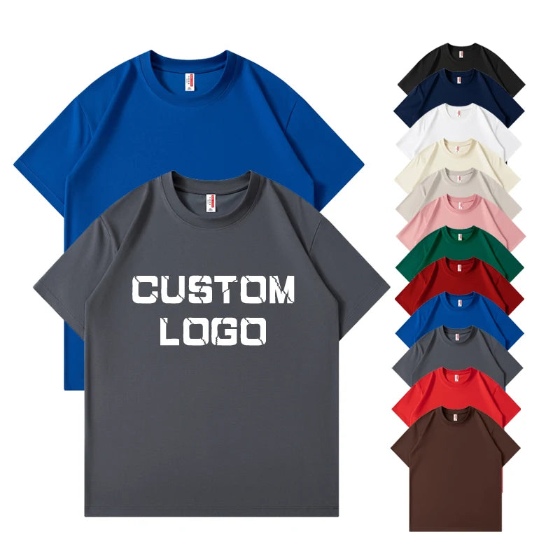 Clothing Manufacturers Custom Custom Your Brand Logo 100% Cotton T shirt Blank Plain Casual 230g Men's T Shirt