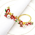 Hot Sale Luxury Metal Pearl Napkin Rings Valentine's Day Letter "Love" Wedding Decoration for Romantic Lovers