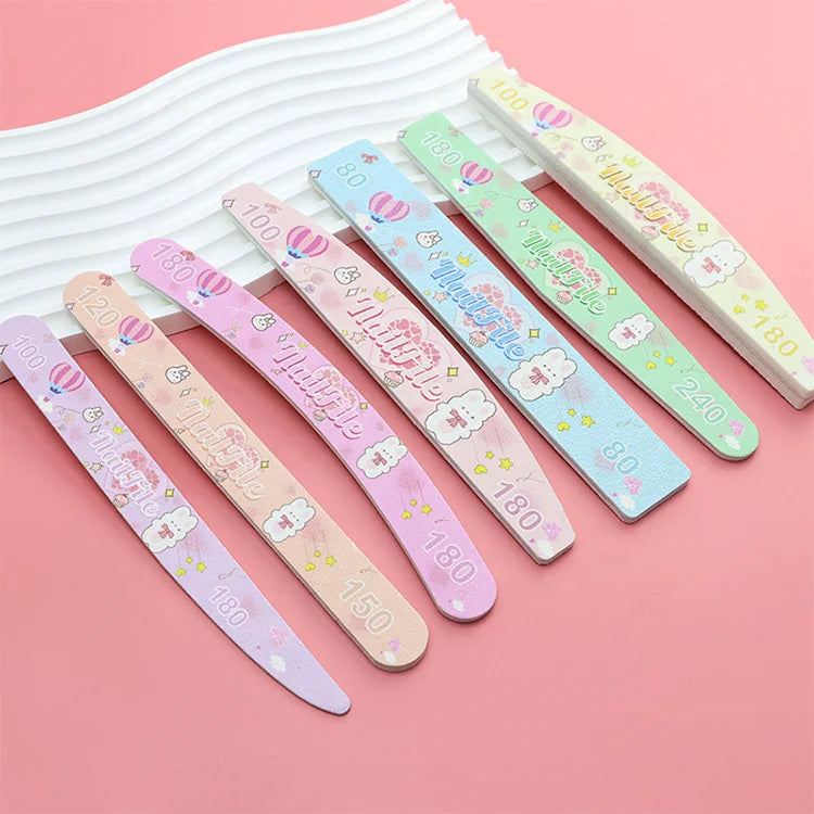 Custom Printed Logo Wholesale Durable Bulk Double Side Grey 80/100/120/150/180/240/320 Sandpaper Manicure Disposable Nail Files