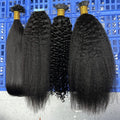 Single Donor Remy Brazilian Virgin Hair 15A Top Grade I-Tip Extensions Natural Color Curly & Straight 10-30inch