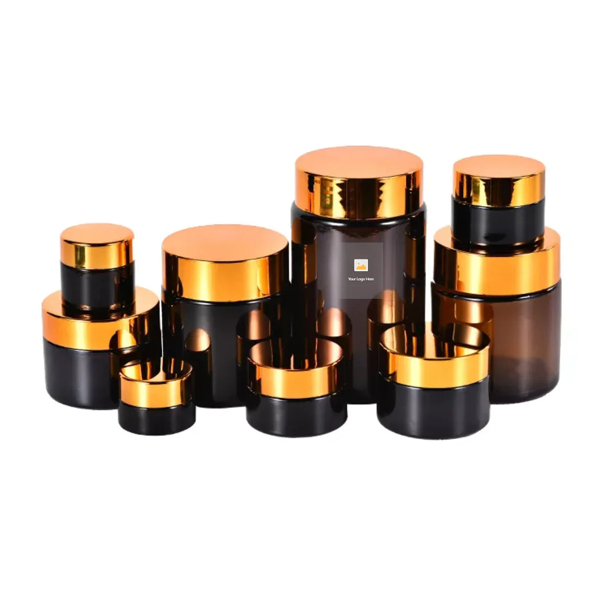 Best Selling Skincare Face & Eye Cream Glass Jars with Plastic Lid Amber Customizable Color ISO Certified Cosmetic Containers
